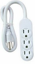 Kab Enterprise PS-304 White Mini 3-Outlet Power Strip - Quantity 1 - $367.59 MXN