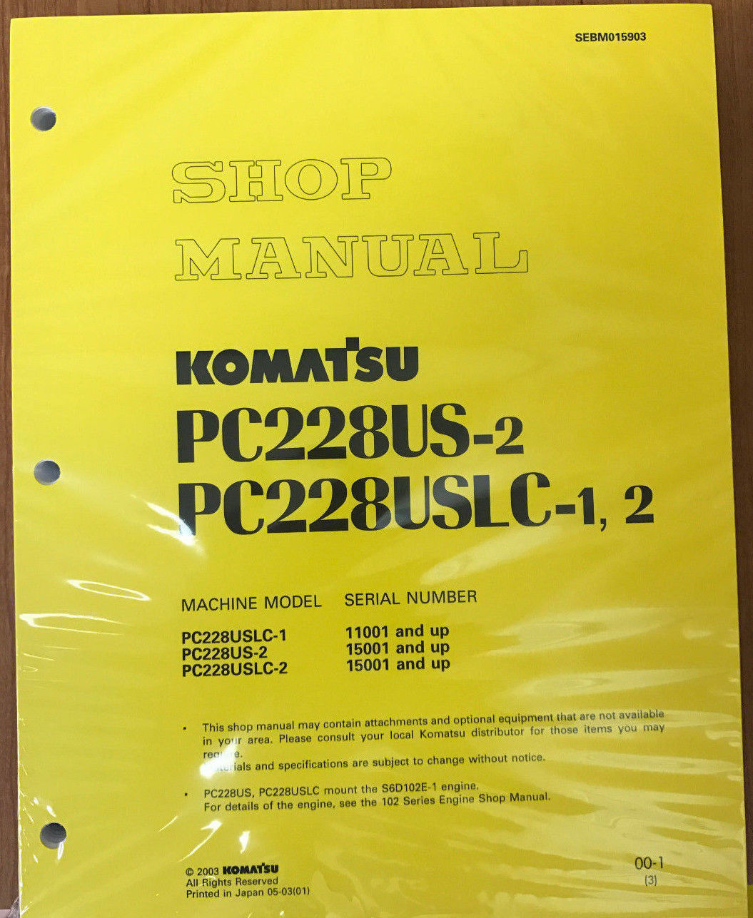 Primary image for Komatsu PC228USLC-1/2, PC228US-2 Service Repair Printed Manual