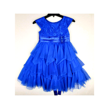 Jona Michelle Girls Dress Size 7 Holiday Party Formal Royal Blue See Des... - $22.76