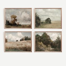 French Country Gallery Wall Art Set| Printable Moody Country Landscape Painting  - £7.99 GBP