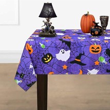 Halloween Tablecloth, Spider Web And Pumpkin Table Cloth, Bat Cobweb And Ghost W - £28.46 GBP