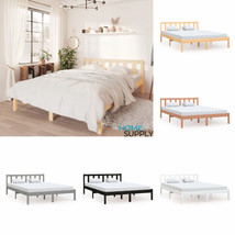 Modern Wooden Solid Pinewood Large 140X190 cm Double Size Bed Frame Base... - $109.30+