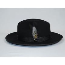 Mens Hat BRUNO CAPELO Australian Wool Wide Brim Fedora Melrose MR370 Black image 4