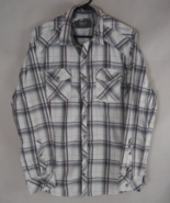 Buckle BKE Standard Fit Gray Plaid With Smokey Pearl Snaps Men&#39;s Shirt L... - $273.30 MXN