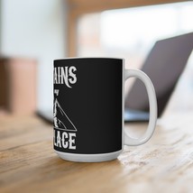 Mountains Are My Happy Place | White Ceramic Mountain Coffee Mug | Great... - £17.25 GBP