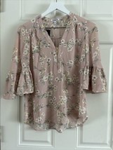NWT Express Pink Floral Collared Blouse Size XS.  (A1) - £27.06 GBP