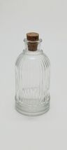 Clear Ribbed Glass Round Vintage Style Apothecary Jar with cork Height 5... - $14.85