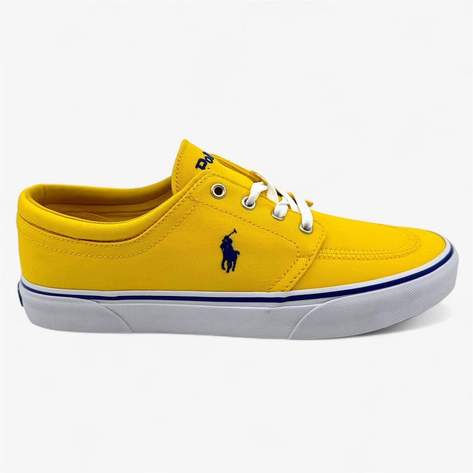 Ralph Lauren Faxon X SK LTL Yellow White Mens Casual Sneaker