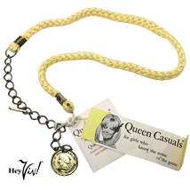 Vintage Queen Casuals Yellow Cord Chain Belt w Original Tags 27&quot; Long - Hey Viv - £20.78 GBP