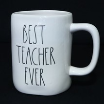 Rae Dunn - Best Teacher Ever Coffee Mug Cup 16oz Asymmetrical Appreciati... - $10.69