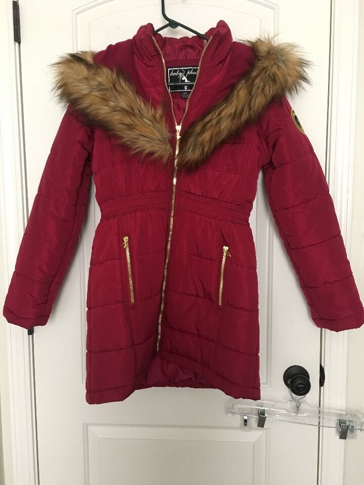 Primary image for Baby Phat Women's Juniors Coat Jacket Faux Fur Trim Hood Up Size S