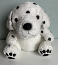 Plush Dalmatian Dog 10.5&quot; Tall Sitting Appliqued Toe Pads on Paws - $12.10