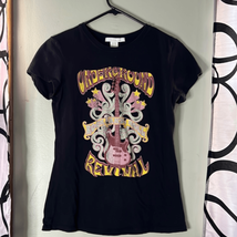 Charlotte Russe, underground revival, rock graphic, short sleeve shirt, size L - £7.70 GBP