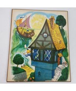 Vintage 1960s Nursery Rhyme Folk ART Print Laminated on Board 9.5x8 Inch... - $21.00
