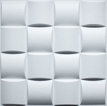 Dundee Deco 3D Wall Panels - Modern Checkered Paintable White PVC Wall Paneling  - £6.15 GBP+