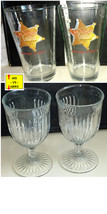 Beer or Wine; His - Beer Glasses Beer Mugs vs Hers - Vintage Glass Goblets - £31.96 GBP