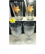 Beer or Wine; His - Beer Glasses Beer Mugs vs Hers - Vintage Glass Goblets - $39.99