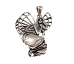 Solid 925 Sterling Silver Fairy Dreaming in the Forest Pendant by Peter Stone - £33.93 GBP