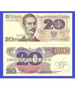 Poland P149a, 20 Zlotych, General Romuald Traugutt / arms, 1982, UNC - $23.18 MXN