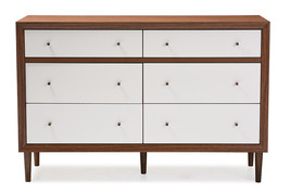 Stephen White and Walnut Wood 6-drawer Storage Dresser - $9,611.40 MXN