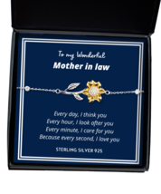 To my Mother in Law, every day I think you - Sunflower Bracelet. Model 6... - £31.94 GBP