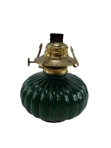 Vintage Green Glass Oil Lamp Base Lamplight Farms Model 330 Made in the USA - $25.64
