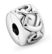 PANDORA Jewelry Knotted Hearts Clip Sterling Silver Charm - $109.99