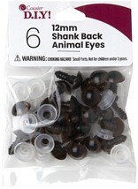 Shank Back Animal Eyes 12mm 6/Pkg-Brown - $336.18 MXN