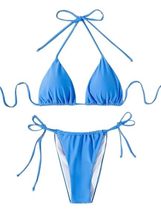 Lycra Poly Plain Polyester Hot Reels Bikini Set - $20.73