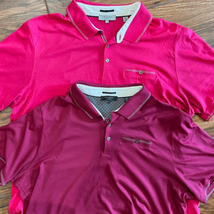 Lot of 2 Ted Baker London Size 7 Tortila Slim Fit Tipped Pocket SS Polos Pink - £36.44 GBP