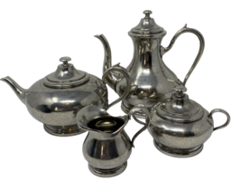 Vintage VALPELTRO ARTALE Italian Pewter Tea &amp; Coffee Set w/ Creamer &amp; Sugar - $151.99