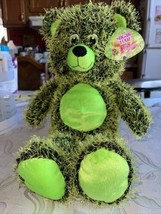 Sugarloaf Toys Plush Stuffed Bear Green Black Shaggy Ear & Tush Tags 19" Collect - $24.70