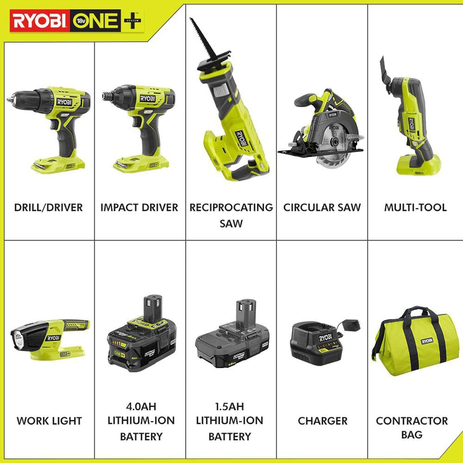Six Tools Are Included In The Ryobi P1819 and 50 similar items