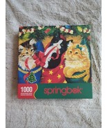 Christmas  Stocking Surprise 1000 Piece Springbok Puzzle Complete CATS K... - $18.99