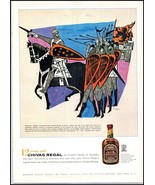 1950s Chivas Regal Scotch Whiskey PRINT AD Antonio Frasconi Woodcuts BX4 - $9.31 CAD