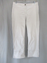 LOFT Ann Taylor pants cropped Size 8 off white Capri wide stretch cuff - £9.81 GBP