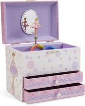 Jewelkeeper White And Purple Ballerina Musical Jewelry Box With, Swan Lake Tune - £36.53 GBP