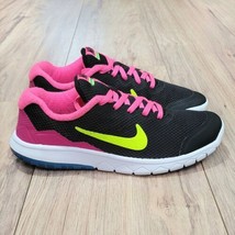 Nike Flex Experience 4 Girls Youth Size 5 Black Pink Running Shoes - £23.21 GBP
