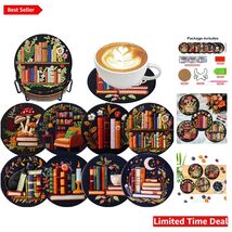 8 Pcs DIY Diamond Art Coasters Kit - Elegant Book-Themed Craft for Adults - $30.64