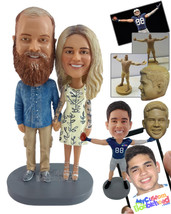 Personalized Bobblehead Normal Couple Wearing Casual Clothes - Wedding &amp; Couples - £116.61 GBP