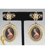 Vintage Gold Tone Screwback Non-Pierced &quot;Photo Brooch&quot; Earrings Great Gift! - €539,29 EUR