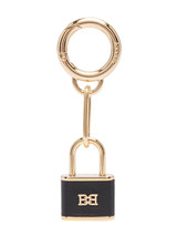 BALLY B Padlock Keyring Leather Black Gold Tone BNWB - $93.10