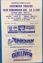 TARZAN John Wayne THE 3 WORLDS OF GULLIVER 1960 handout Edgewood theatre... - £10.11 GBP