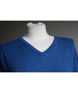 J. Crew Men&#39;s S Cotton Cashmere Blue V-Neck Pullover Sweater 29235 - £15.99 GBP