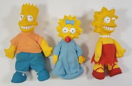 EE) Lot Vintage The Simpsons Burger King 1990 Bart Lisa Maggie Plush Dol... - $19.79