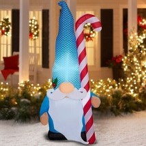 Holiday Yard Decor Airblown Inflatable Christmas 6.5 Foot Gnome with Candy Cane - £55.38 GBP