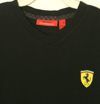 Ferrari Santander V Neck Black T Shirt Ss Youth Boys Girls Mint - £11.41 GBP