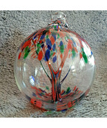 Hanging Glass Ball 6&quot; Diameter &quot;Holiday Tree&quot; Witch Ball (1) #107 - €21,21 EUR