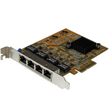 StarTech.com 4 Port PCIe Network Card - Standard Profile - RJ45 Port - Realtek R - £168.67 GBP