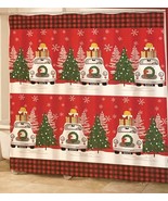 Avanti Farm Truck Christmas Fabric Shower Curtain Holiday 72x72&quot; Buffalo... - £28.63 GBP